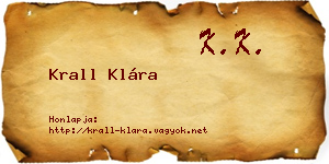 Krall Klára névjegykártya