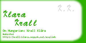 klara krall business card